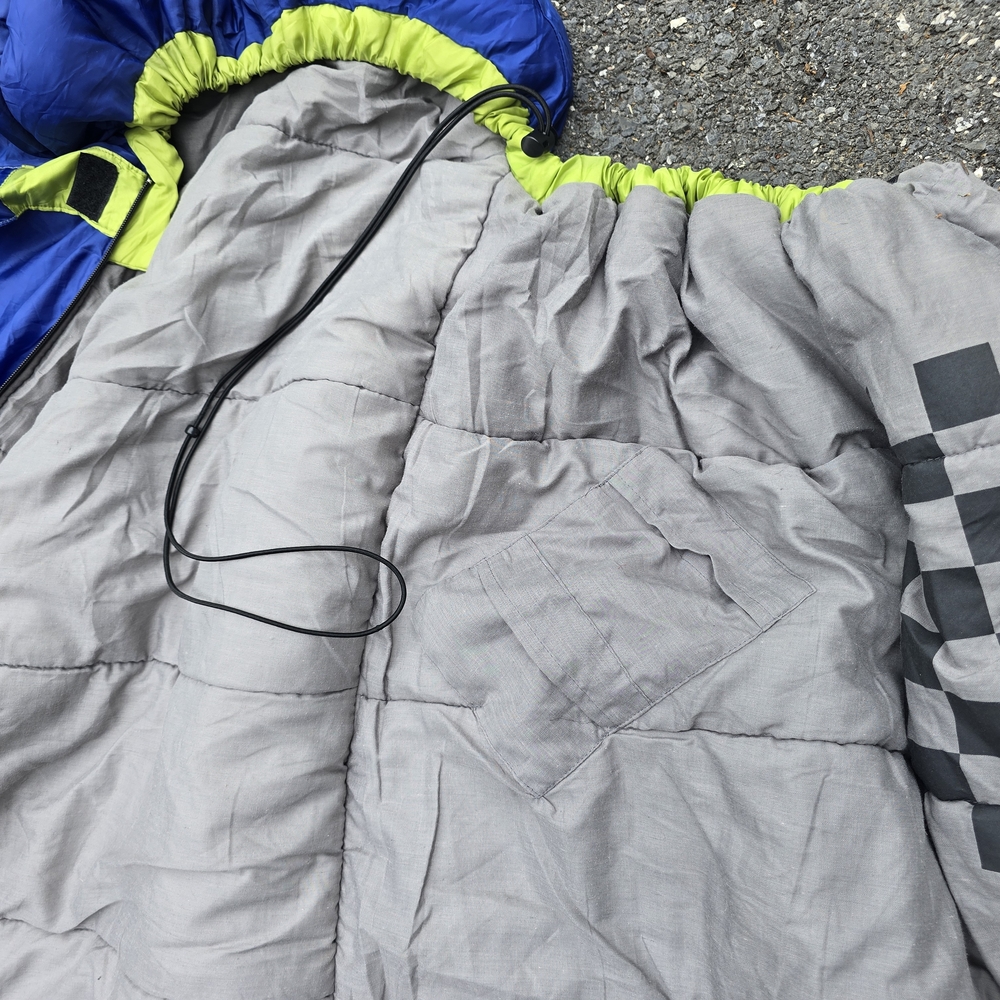 Kids Blue and Green Sleeping Bag - Picture 5 of 7